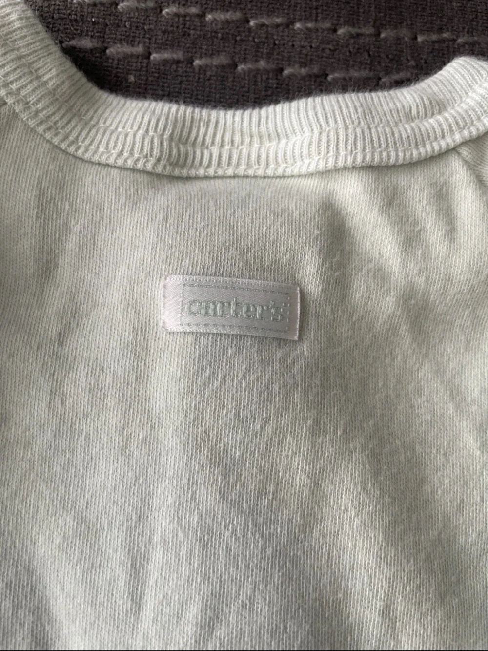 Carter's Light Sage Green Snap-Front Baby One-Piece with Bear Embroidery